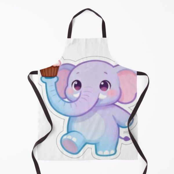 Artikelvorschau, Niedlicher Kawaii-Elefant mit Cupcake entworfen und verkauft von MiniPrintMagic.