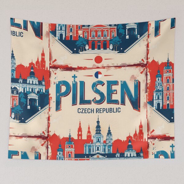Item preview, Pilsen Cezch Republic 1950s Retro Poster Tourism designed and sold by TravelersGems.