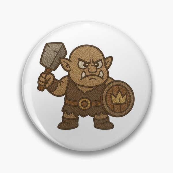 Item preview, Cute Angry Ogre Warrior Embroidered Sticker | D&D Fantasy Character designed and sold by Gurjeetpixelart.