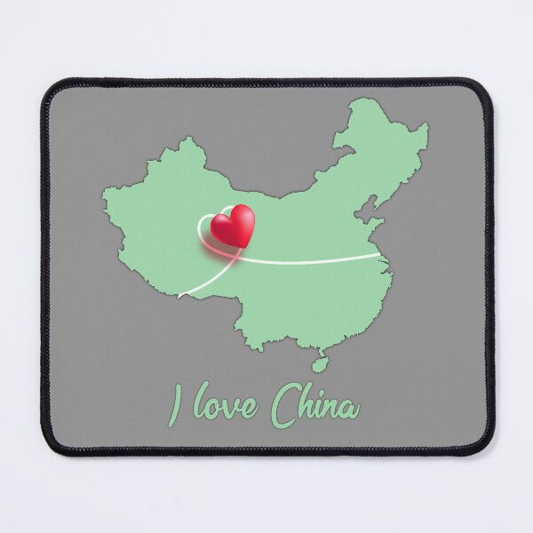 Item preview, I Love China Mint Green Map with Red Heart designed and sold by mashmosh.