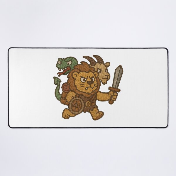 Item preview, Cute Angry Chimera Adventurer Embroidered Sticker | Dungeons & Dragons Monster designed and sold by Gurjeetpixelart.