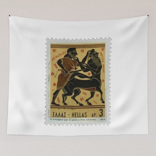 Aperçu de l'œuvre Timbre-poste vintage grec représentant des centaures (Hellas) créée et vendue par red-amber65.