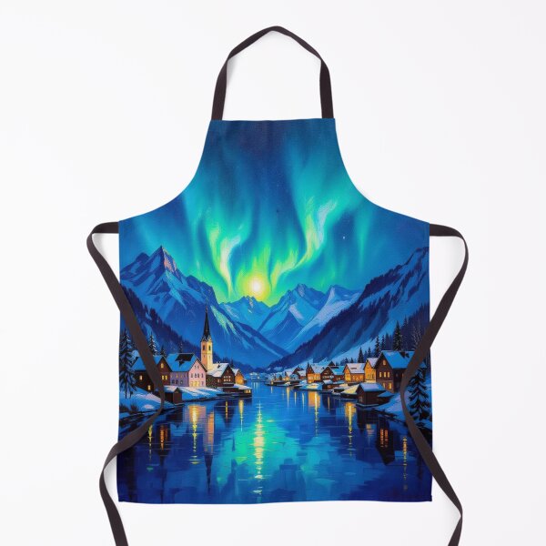 Item preview, Aurora Village Dreams – winter magic, glowing windows & poetic silence in snowy mountain light designed and sold by FotoworldEdel.