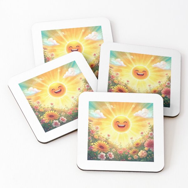 Item preview, Positive Sunshine Art – Bright Happy Sun and Flowers designed and sold by almapink.