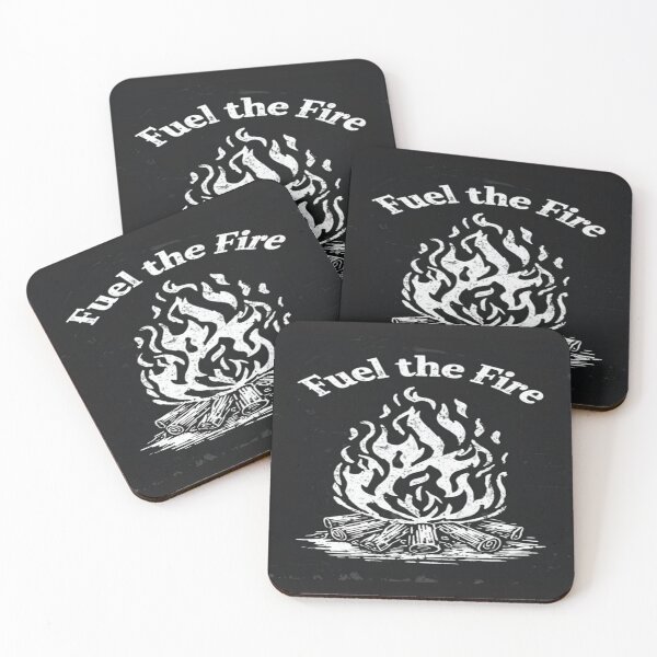 Item preview, Fuel the Fire Campfire Poster – Rustic Motivational Art in Black and White designed and sold by Bright Nest Studio.