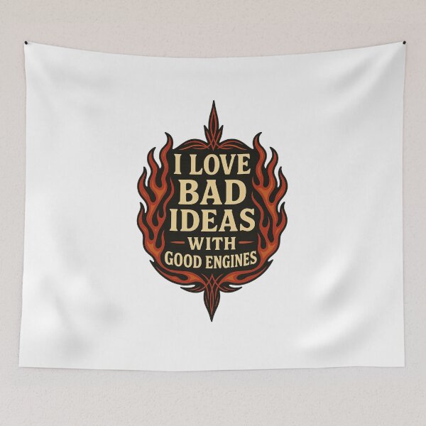 Item preview, I Love Bad Ideas With Good Engines – Hot Rod Flame Car Culture Mechanic Humor designed and sold by Fleetwood1994.