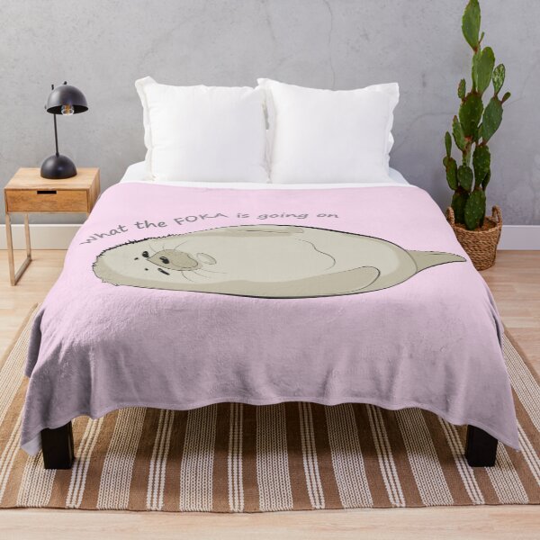 Item preview, What the FOKA is going on" Funny Seal Pun Meme Design designed and sold by SKETCHYANDGRAPHIC.