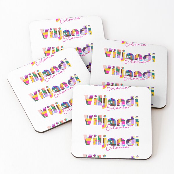 Item preview, Viljandi, Estonia, Vibrant Abstract City Typography Art designed and sold by Wanderful-roads.