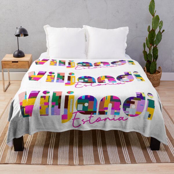 Item preview, Viljandi, Estonia, Vibrant Abstract City Typography Art designed and sold by Wanderful-roads.
