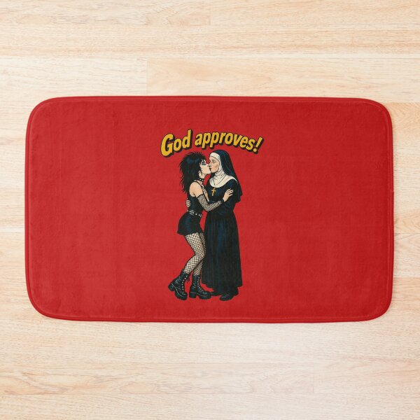 Item preview, Gothic Retro Embrace – Nun & Goth Girl Symbolic Art designed and sold by The Devil's Bargain.
