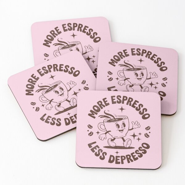 Item preview, Retro More Espresso Less Depresso Coffeeholic  designed and sold by Y-Vibes.