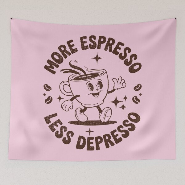 Item preview, Retro More Espresso Less Depresso Coffeeholic  designed and sold by Y-Vibes.