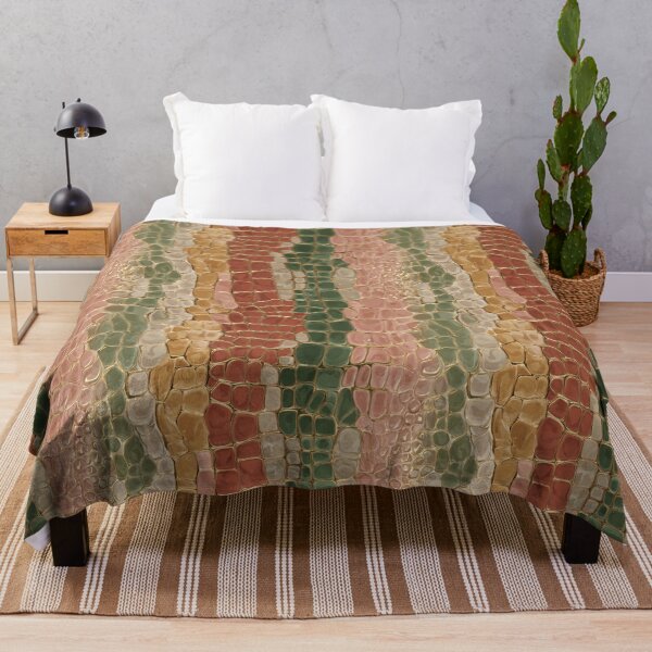 Item preview, Colorful Vibrant Crocodile Skin Texture For Jungle Theme Fan designed and sold by RoyalStarsPatts.