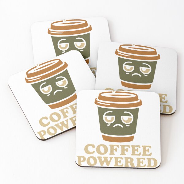 Item preview, Coffee Powered Human – Retro Tired Coffee Cup Cartoon designed and sold by johnExpress02.