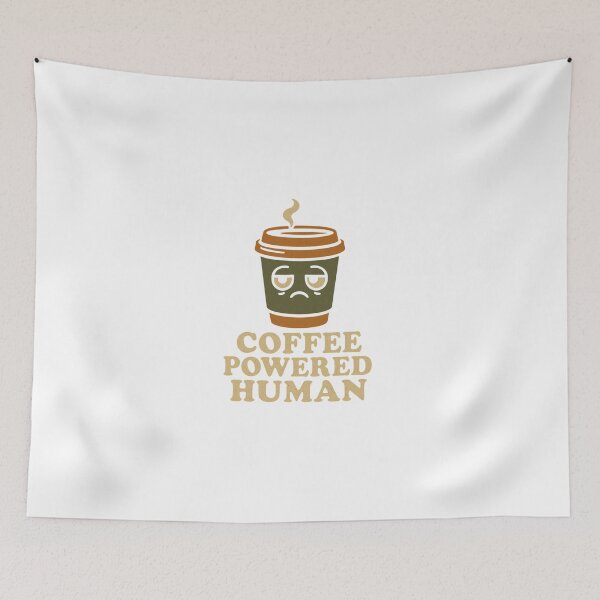 Item preview, Coffee Powered Human – Retro Tired Coffee Cup Cartoon designed and sold by johnExpress02.