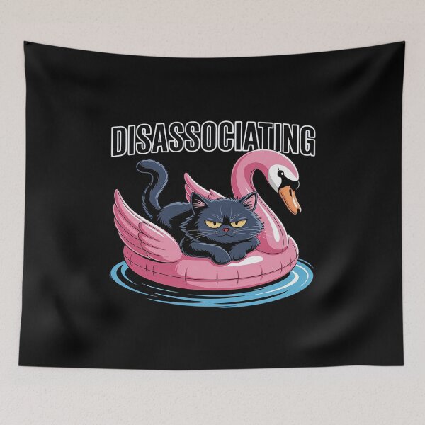 Item preview, Unlink Fat Cat on a Swan Floatie designed and sold by LinlinsDemons.