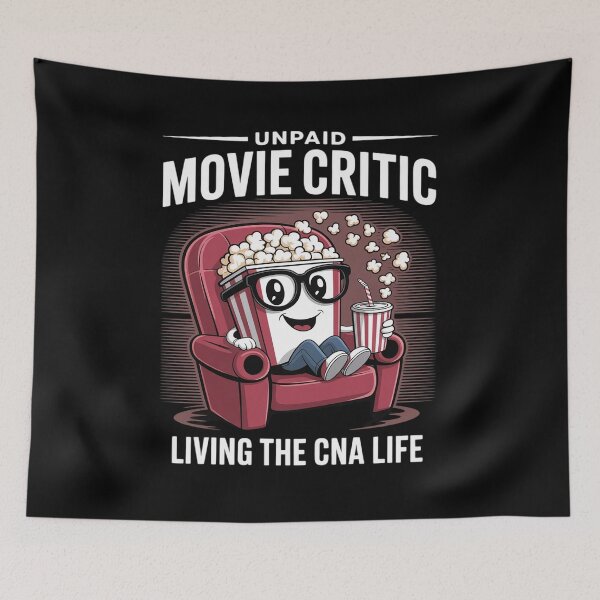 Item preview, Unpaid Movie Critic Living The CNA Life Funny Popcorn designed and sold by LinlinsDemons.