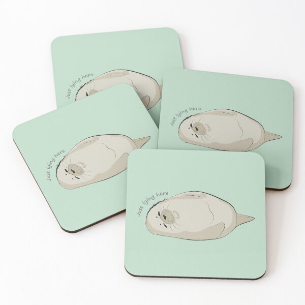 Item preview, "Just Lying Here" Cute Seal Meme  designed and sold by SKETCHYANDGRAPHIC.