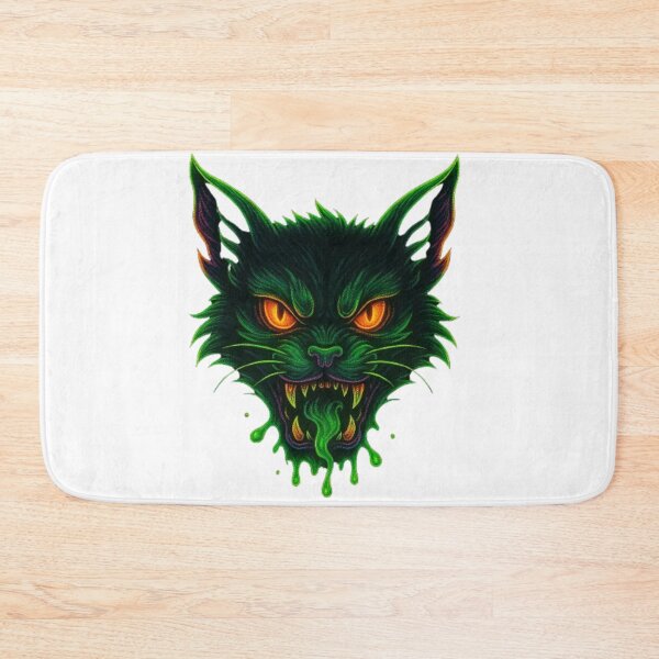 Item preview, Toxic Neon Demon Cat Head – Radioactive Evil Cat Illustration designed and sold by GlowAIDesigns.