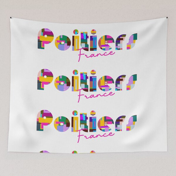 Item preview, Poitiers, France, Vibrant Abstract City Typography Art designed and sold by Wanderful-roads.