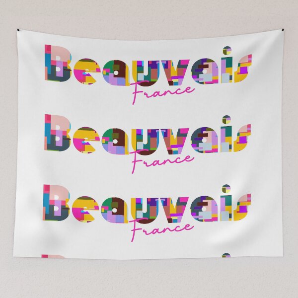 Item preview, Beauvais, France, Vibrant Abstract City Typography Art designed and sold by Wanderful-roads.