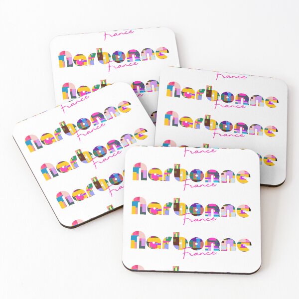 Item preview, Narbonne, France, Vibrant Abstract City Typography Art designed and sold by Wanderful-roads.