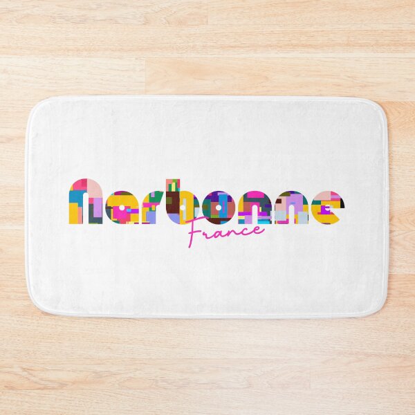 Item preview, Narbonne, France, Vibrant Abstract City Typography Art designed and sold by Wanderful-roads.