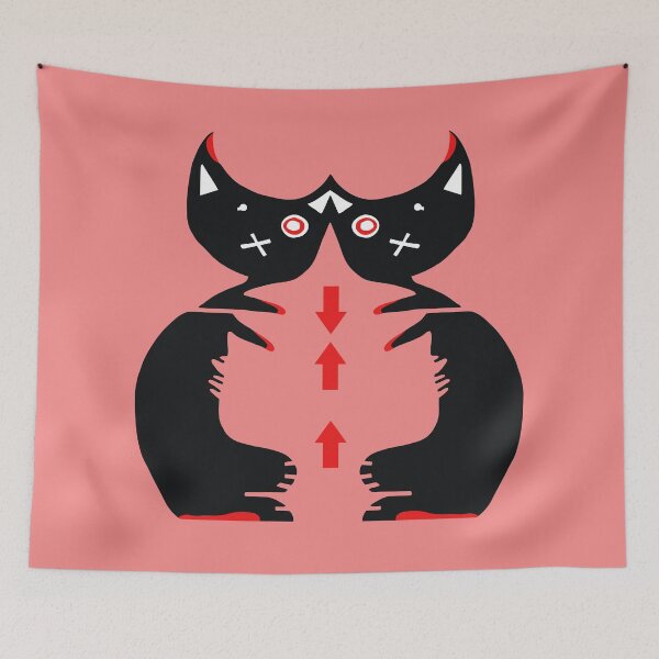 Item preview, The Two Black Cats #SilkyPink designed and sold by Kiekeboekat.