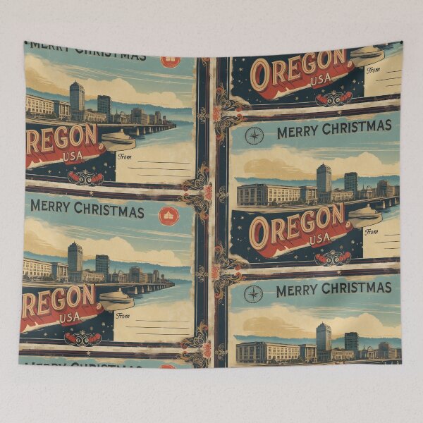 Item preview, Merry Christmas From Oregon USA Postcard Greetings Retro Travel Vintage 2 designed and sold by TravelPostcardGems.