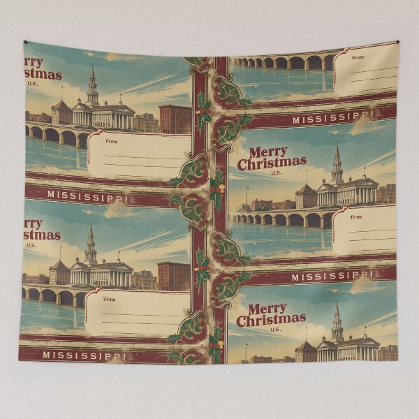 Item preview, Merry Christmas From Mississippi USA Postcard Greetings Retro Travel Vintage designed and sold by TravelPostcardGems.