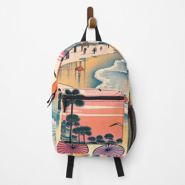 Item preview, Ukiyo-e Myrtle Beach – Edo-Style Coastal Sunset & Palm Tree Landscape designed and sold by Vandy Fullam.