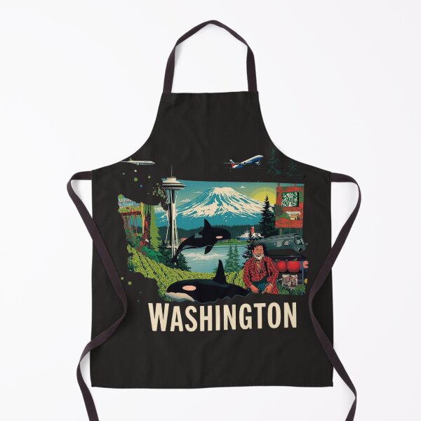 Item preview, Washington State Icons Collage | Retro Travel Art Print designed and sold by TitanRN.