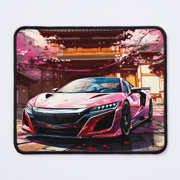 Item preview, Legendary sports car framed by temple and cherry blossoms designed and sold by RevUpDesign.
