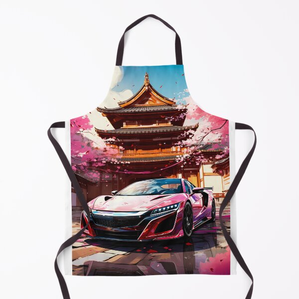 Item preview, Legendary sports car framed by temple and cherry blossoms designed and sold by RevUpDesign.