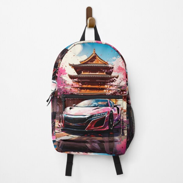 Item preview, Legendary sports car framed by temple and cherry blossoms designed and sold by RevUpDesign.