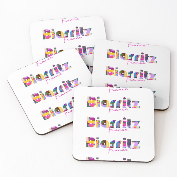 Item preview, Biarritz, France, Vibrant Abstract City Typography Art designed and sold by Wanderful-roads.