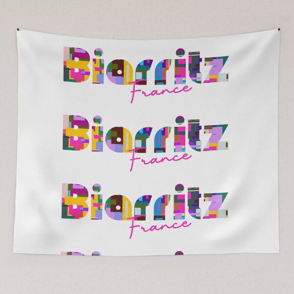 Item preview, Biarritz, France, Vibrant Abstract City Typography Art designed and sold by Wanderful-roads.