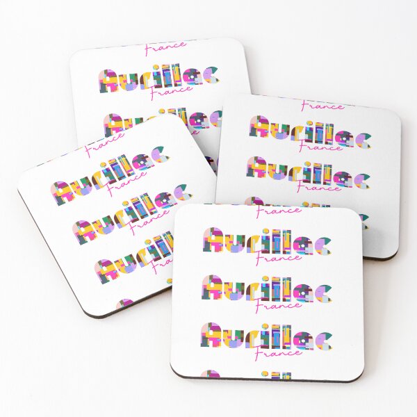 Item preview, Aurillac, France, Vibrant Abstract City Typography Art designed and sold by Wanderful-roads.