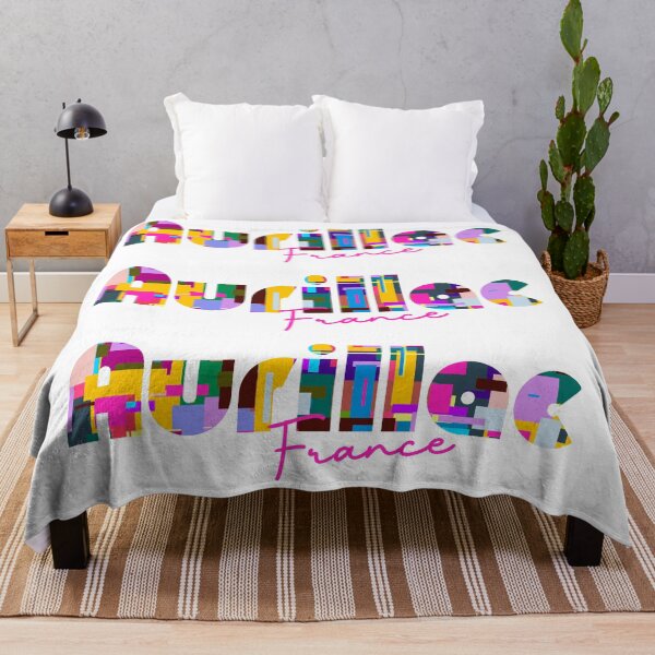 Item preview, Aurillac, France, Vibrant Abstract City Typography Art designed and sold by Wanderful-roads.