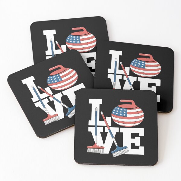 Item preview, USA curler Broom Winter ice Sports American Flag Curling designed and sold by velltoons.