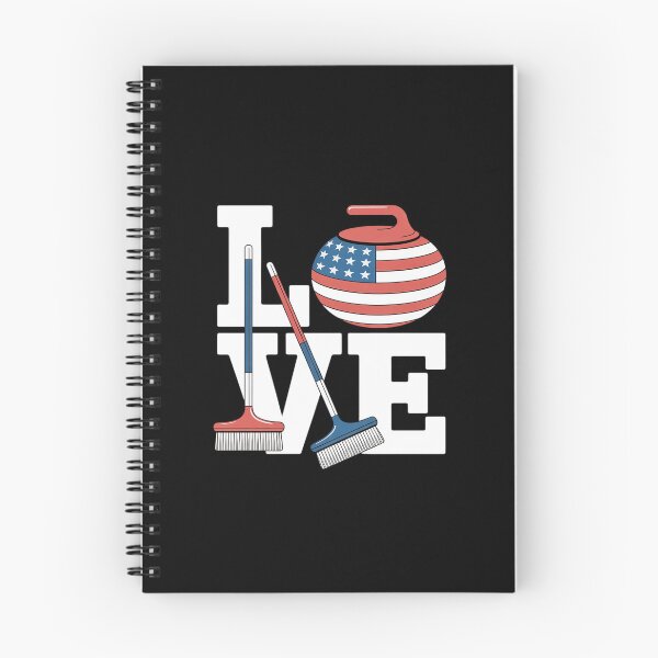 Item preview, USA curler Broom Winter ice Sports American Flag Curling designed and sold by velltoons.