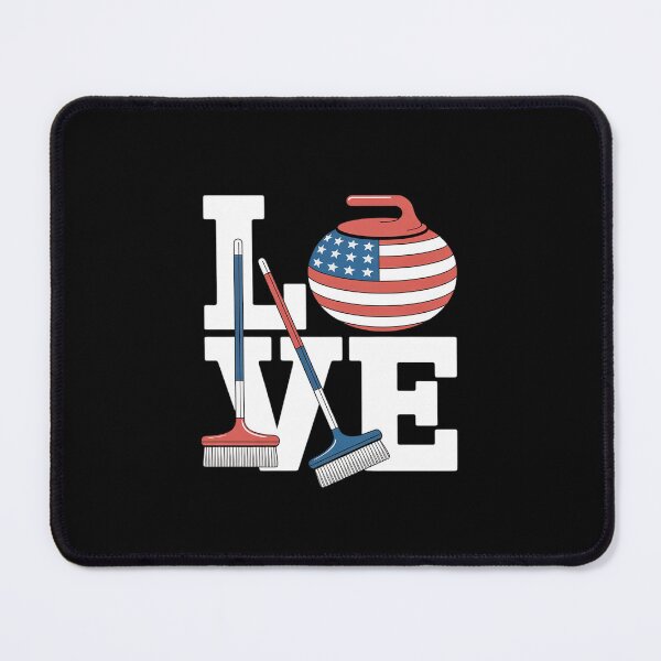 Item preview, USA curler Broom Winter ice Sports American Flag Curling designed and sold by velltoons.