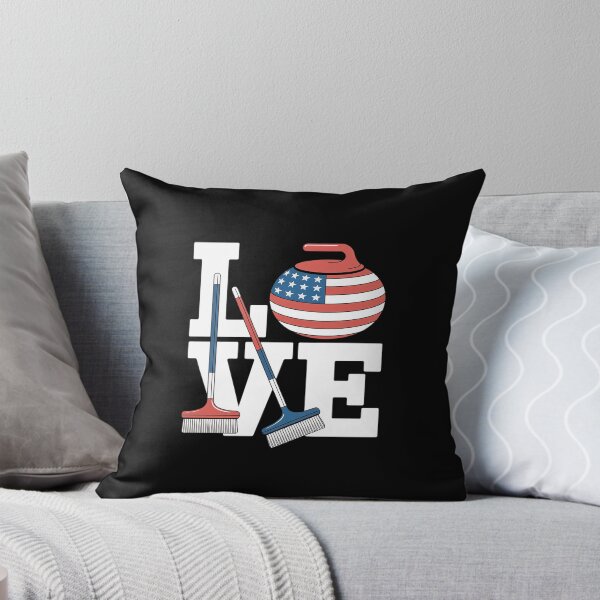 Item preview, USA curler Broom Winter ice Sports American Flag Curling designed and sold by velltoons.