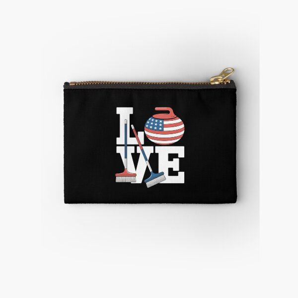 Item preview, USA curler Broom Winter ice Sports American Flag Curling designed and sold by velltoons.