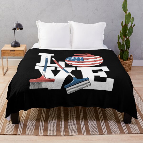 Item preview, USA curler Broom Winter ice Sports American Flag Curling designed and sold by velltoons.