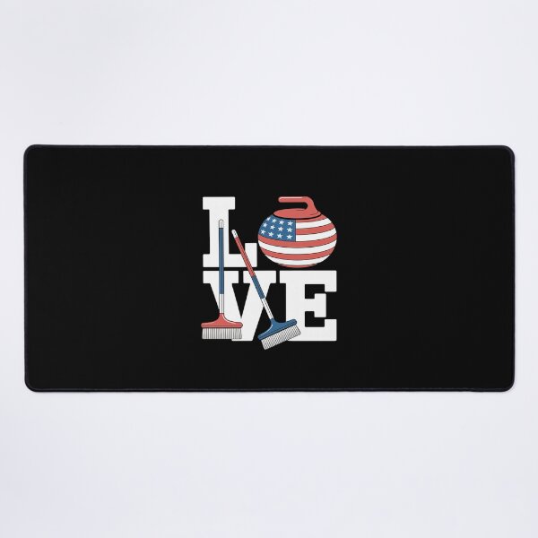 Item preview, USA curler Broom Winter ice Sports American Flag Curling designed and sold by velltoons.
