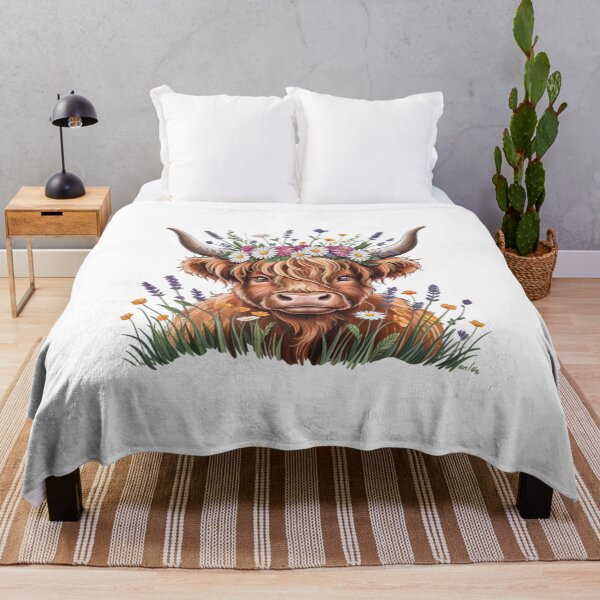 Item preview, Adorable Highland Cow Floral designed and sold by SOUFIANE1991.