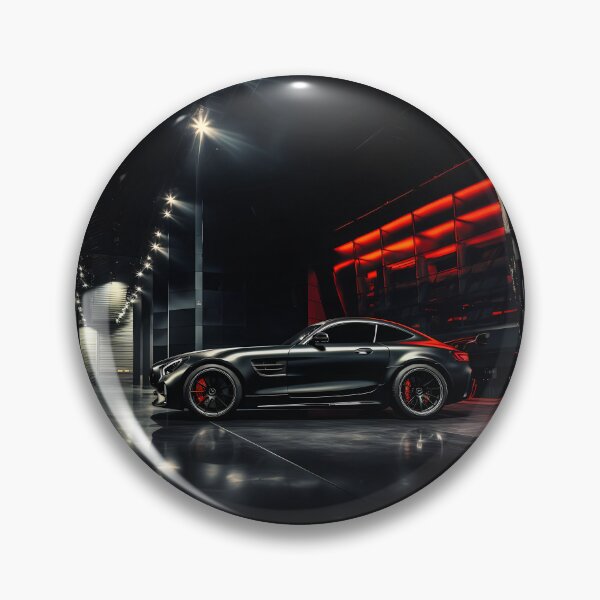 Item preview, Powerful sports car highlighted by red-lit futuristic architecture at night designed and sold by RevUpDesign.