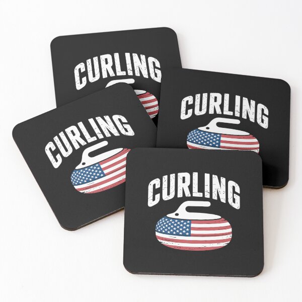 Item preview, USA Red White and Blue American Flag Curling Stone designed and sold by velltoons.