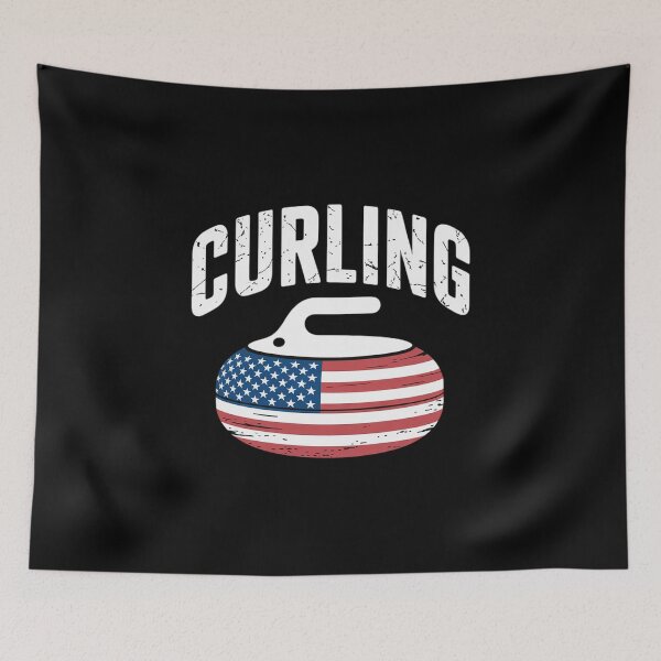 Item preview, USA Red White and Blue American Flag Curling Stone designed and sold by velltoons.